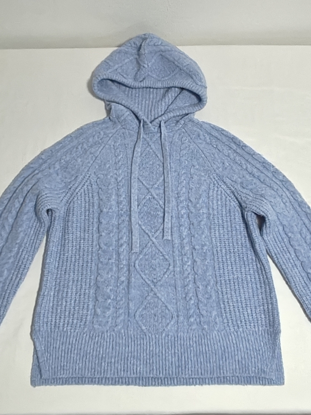 Abercrombie & Fitch Light Blue Cable Knit Hoodie
